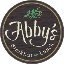 Abby's logo and signage