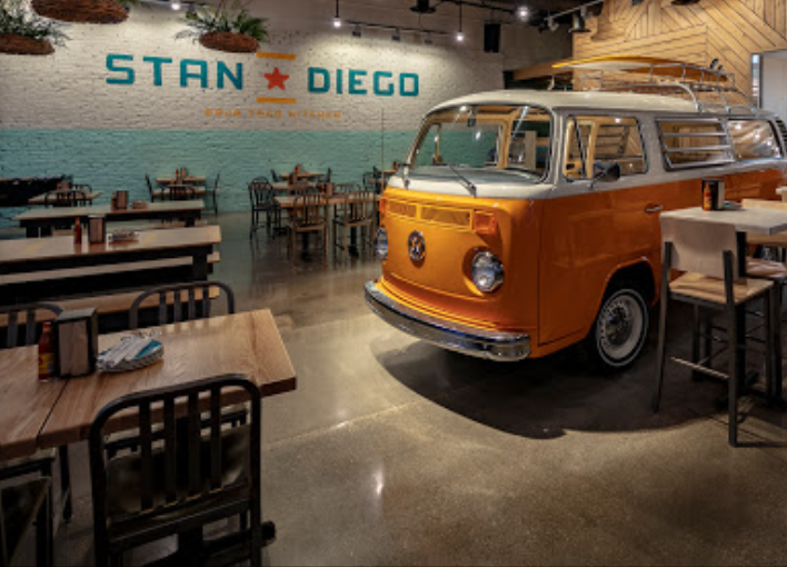 Restaurant with VW Bus inside